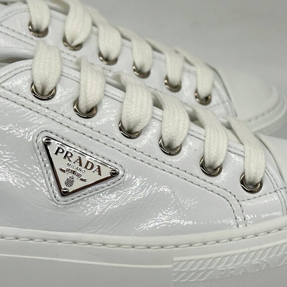 PRADA Triangle Logo Smash Naplak Platform Sneakers Trainers Flat Shoes - Picture 10 of 16